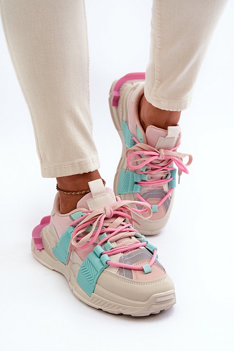 Sneakers in ecopelle e materiale tessile