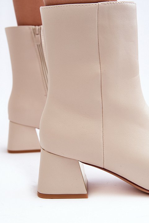 Square toe ankle boots with heels