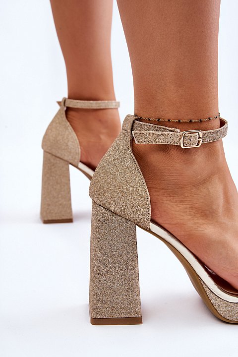 Glitter sandals with heels